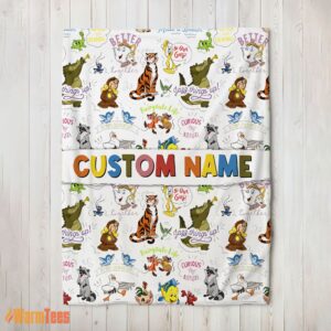 Happy Disney Animal Characters Collage Blanket Fleece Customized Blanket