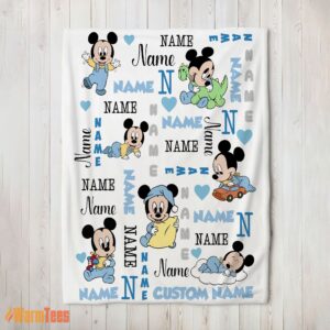 Happy Disney Baby Mickey's Dreamland Blanket Fleece Customized Blanket