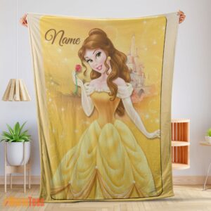 Happy Disney Belle Princess Blanket Fleece Customized Blanket