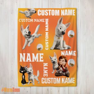 Happy Disney Bolt And Penny Blanket Fleece Customized Blanket