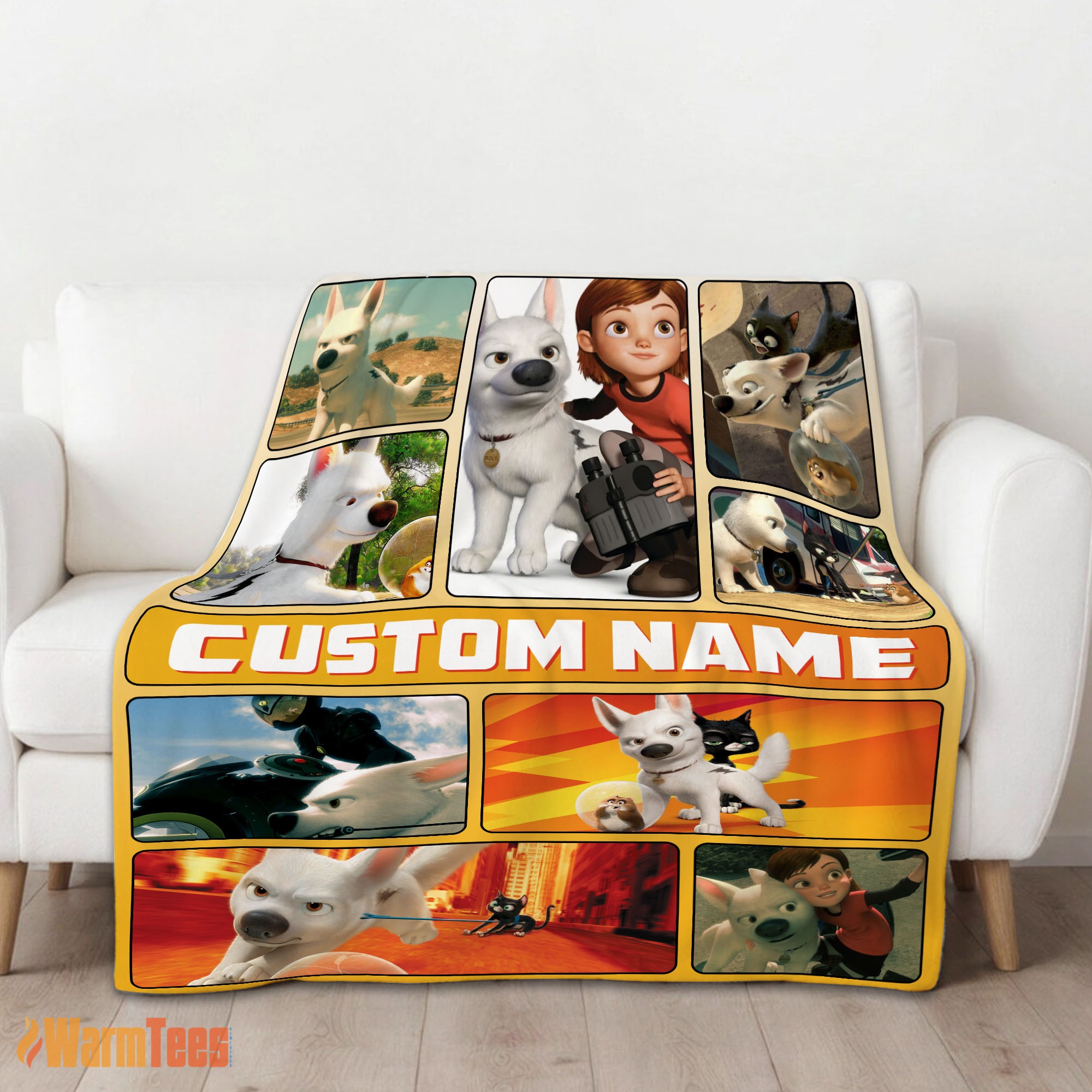 Happy Disney Bolt Cartoon Bolt And Penny Blanket Fleece Customized Blanket - Image 2