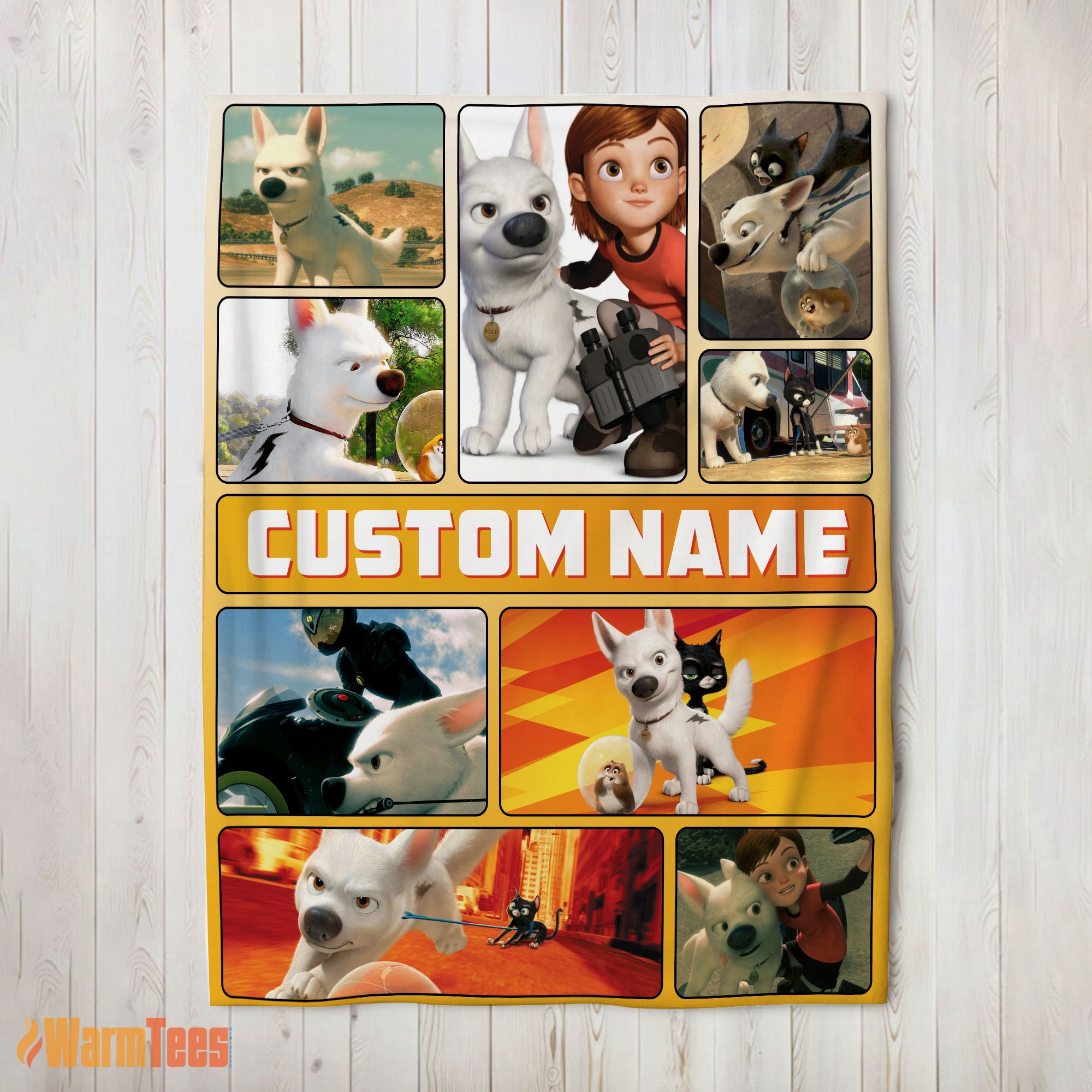 Happy Disney Bolt Cartoon Bolt And Penny Blanket Fleece Customized Blanket