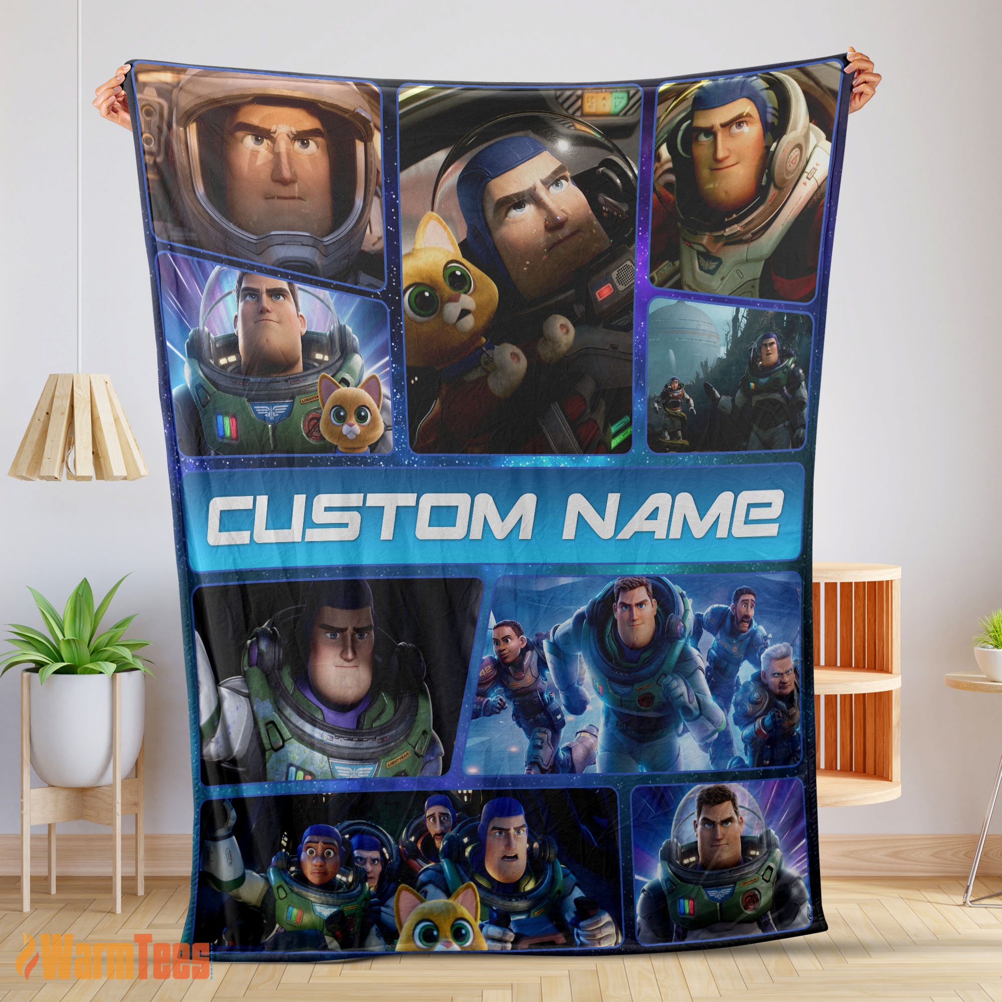 Happy Disney Buzz Lightyear Collage Fleece Customized Blanket