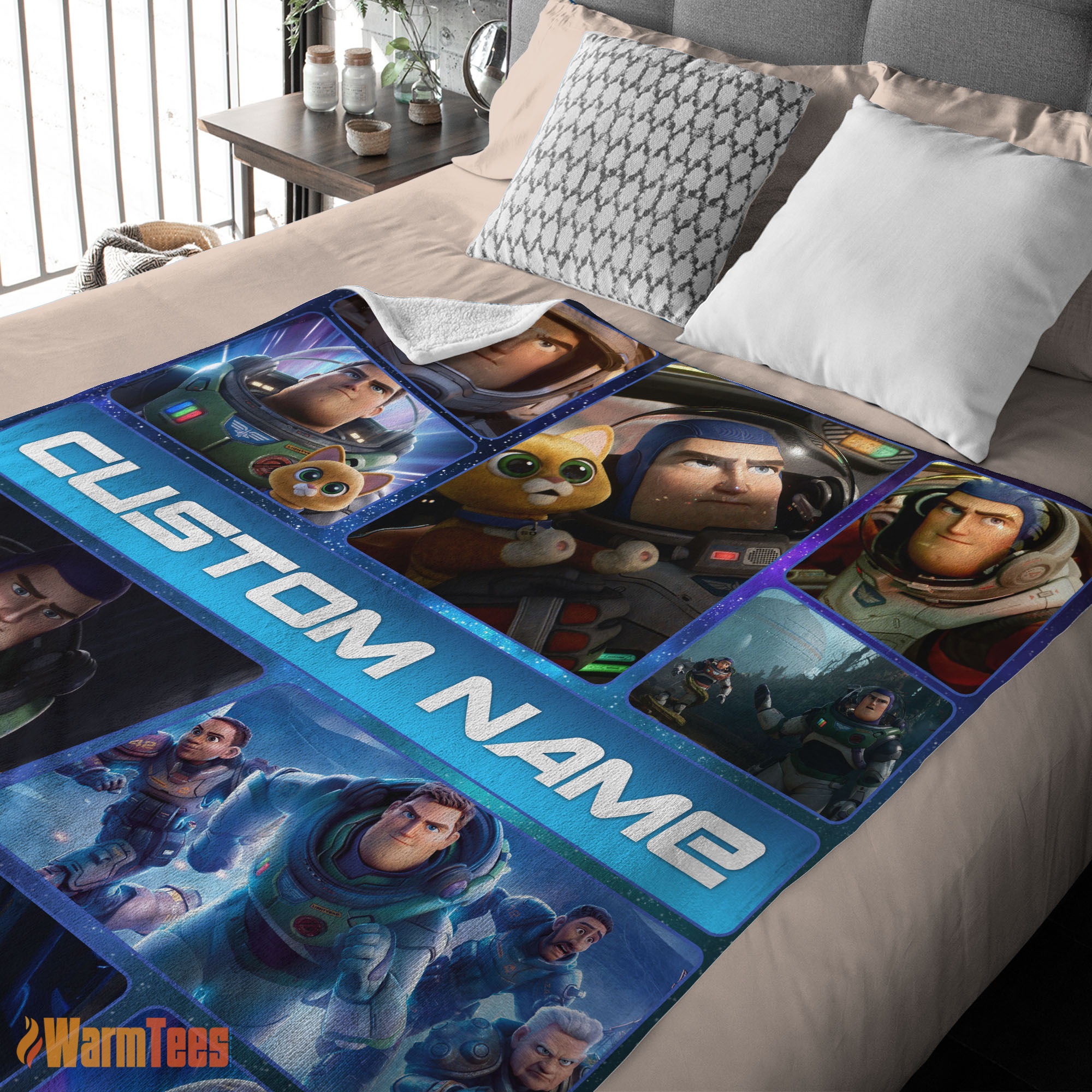 Happy Disney Buzz Lightyear Collage Fleece Customized Blanket - Image 2