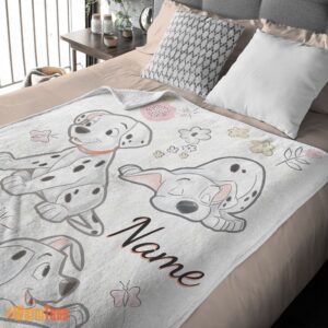 Alternative view of Happy Disney Cartoon 101 Dalmatians Cute Blanket Fleece Customized Blanket