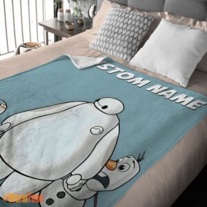 Alternative view of Happy Disney Cartoon Big Hero 6 Baymax With Friends Blanket Fleece Customized Blanket