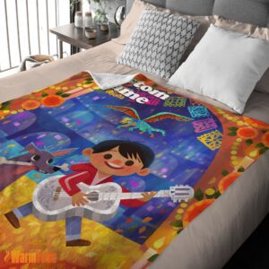 Alternative view of Happy Disney Cartoon COCO Boy With Guitar Cute Blanket Fleece Customized Blanket