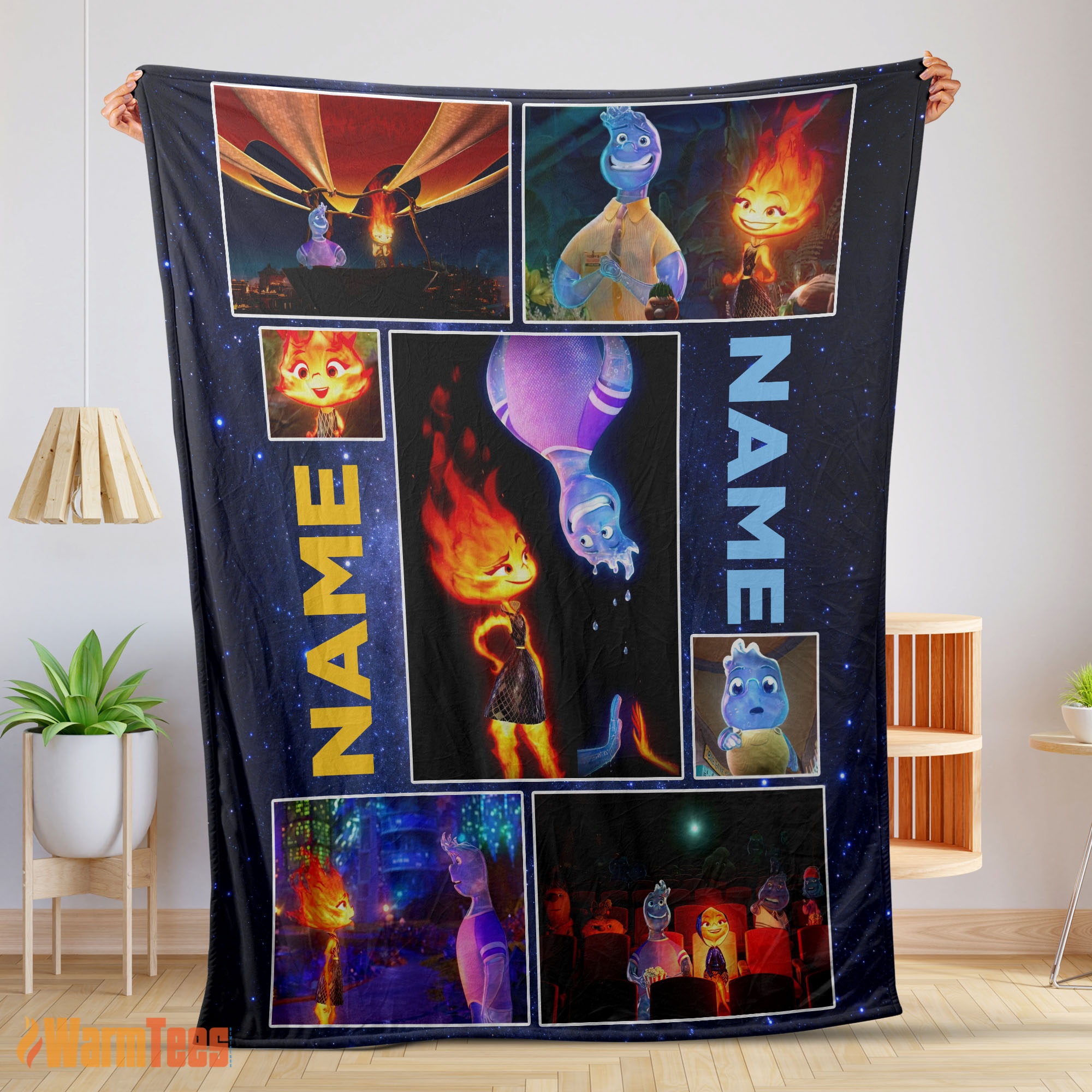 Happy Disney Cartoon Elemental Blanket Fleece Customized Blanket