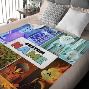Alternative view of Happy Disney Cartoon Elemental Ember Wade Lutz Clod Blanket Fleece Customized Blanket