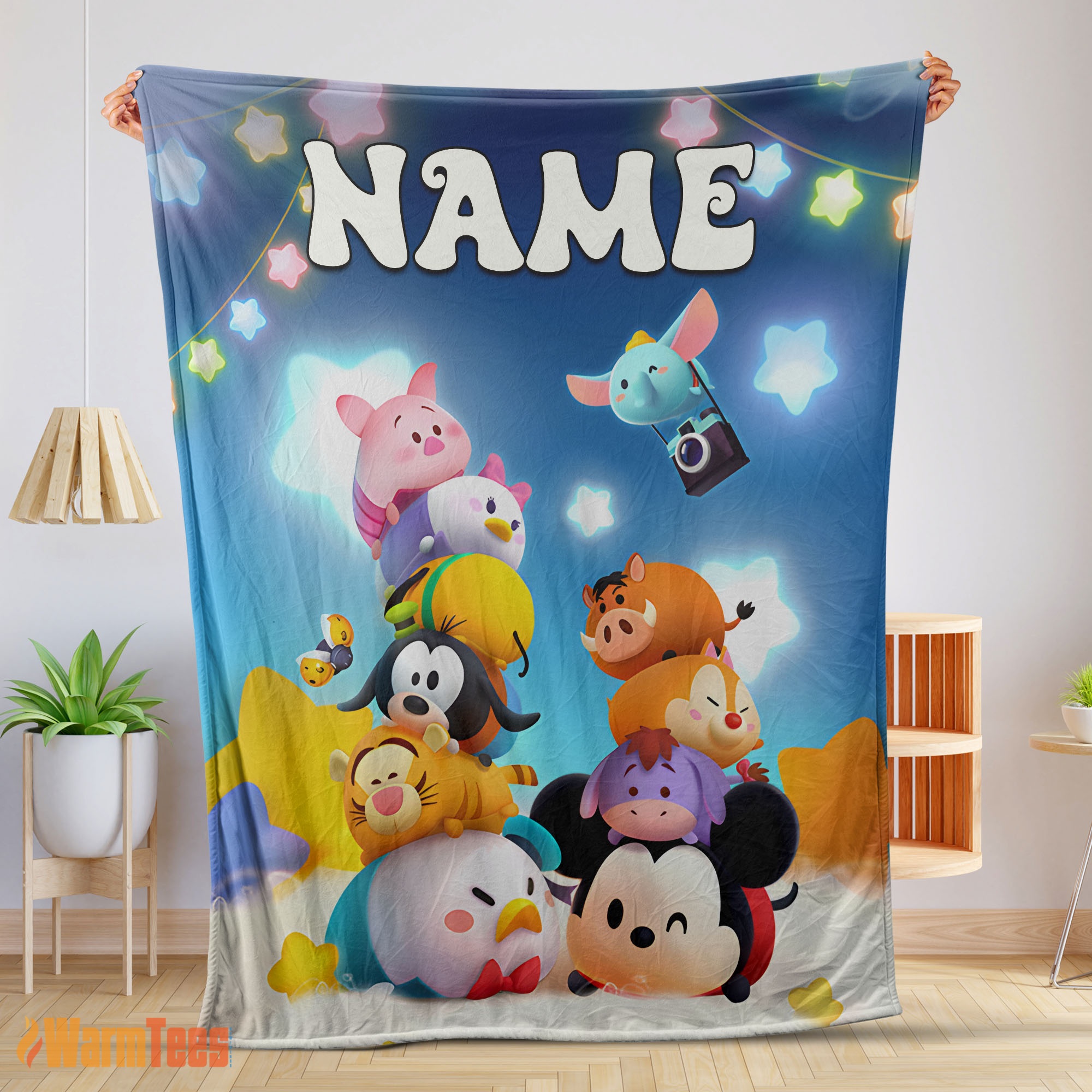 Happy Disney Cartoon Mickey and Friends Cute Blanket Fleece Customized Blanket