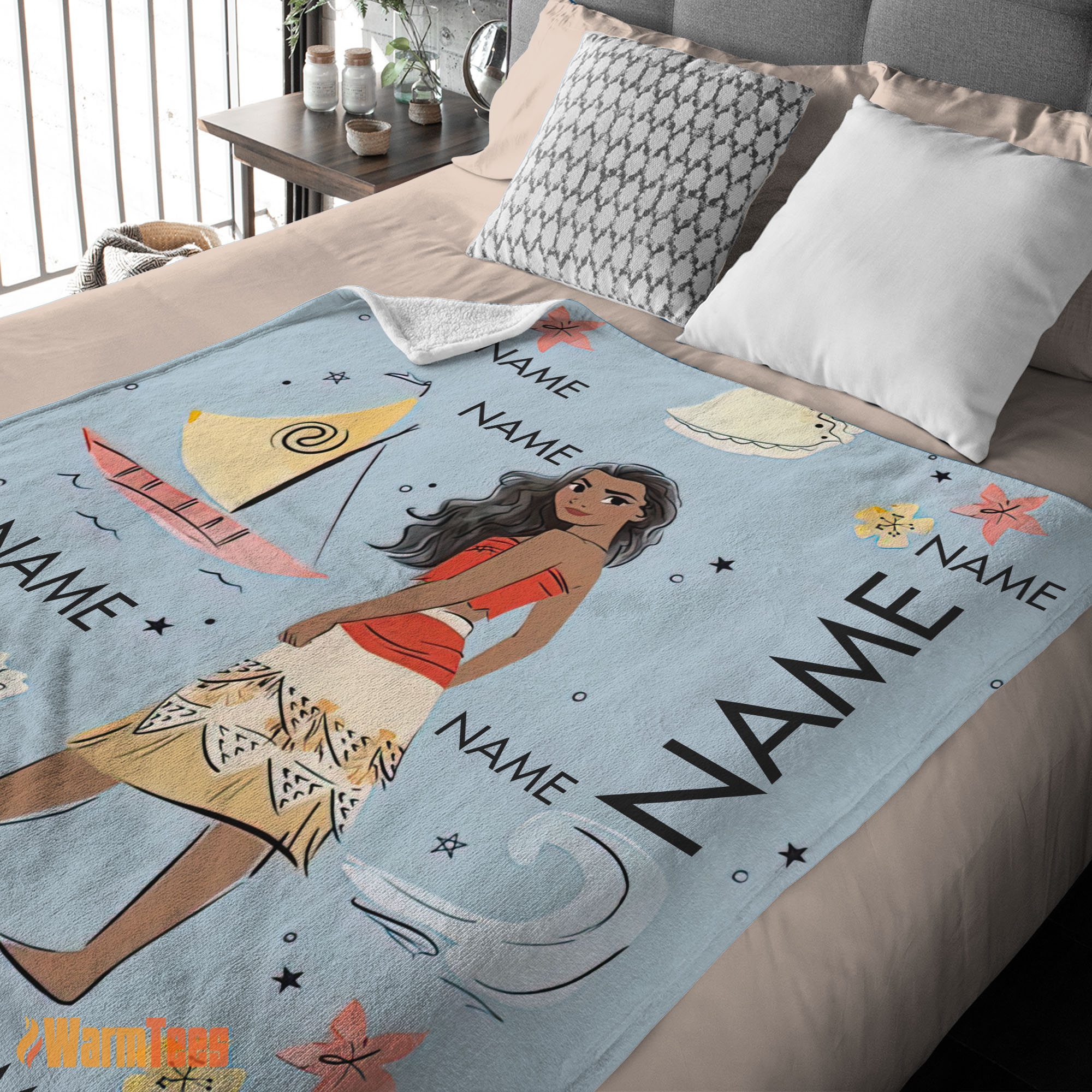 Happy Disney Cartoon Moana Maui Blanket Fleece Customized Blanket - Image 2