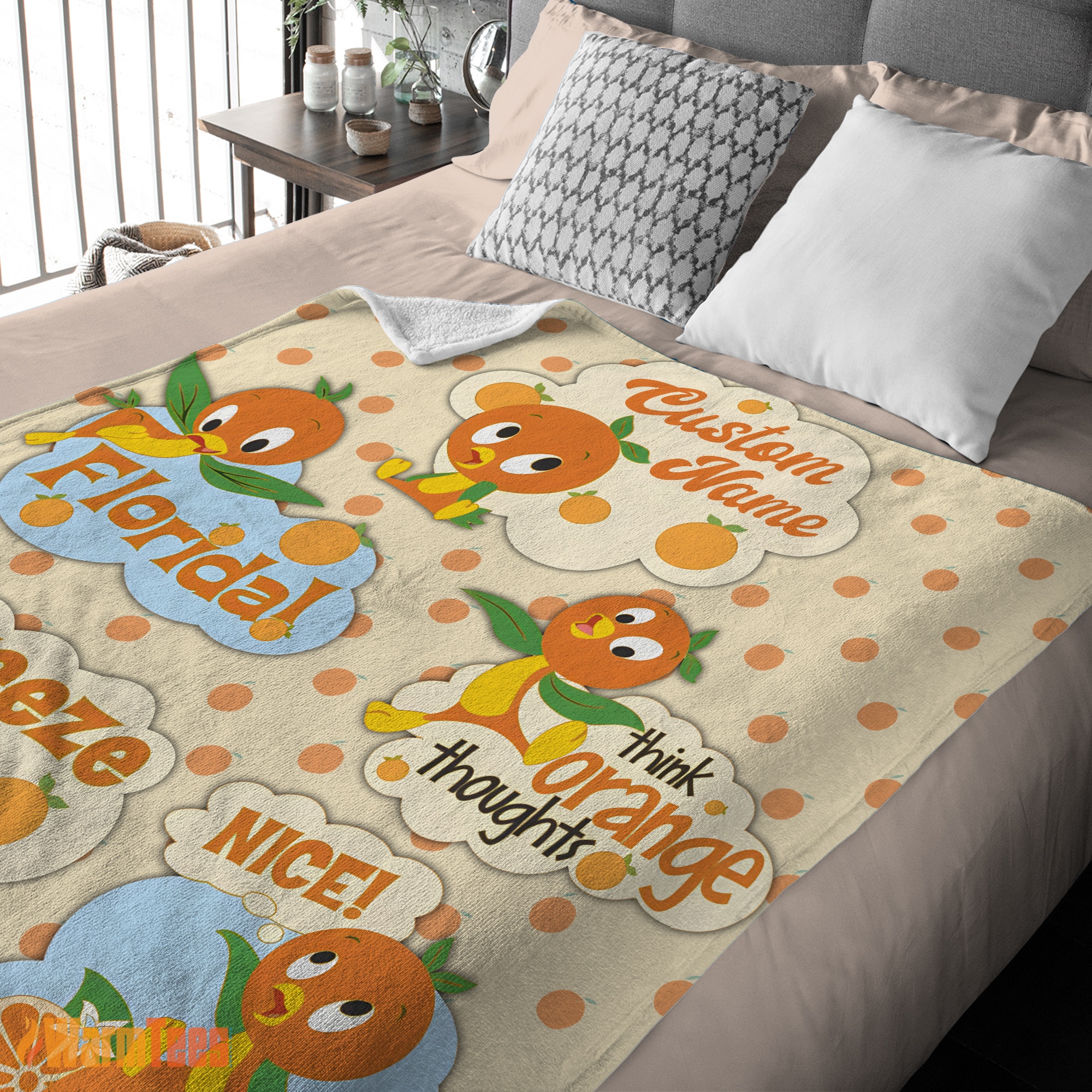Happy Disney Cartoon Orange Bird Cute Blanket Fleece Customized Blanket - Image 2