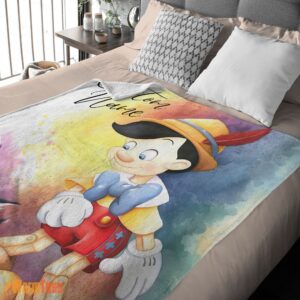 Alternative view of Happy Disney Cartoon Pinocchio Blanket Fleece Customized Blanket
