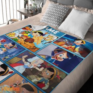 Alternative view of Happy Disney Cartoon Pinocchio With Friends Blanket Fleece Customized Blanket