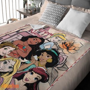 Alternative view of Happy Disney Cartoon Princess Characters Blanket Fleece Customized Blanket