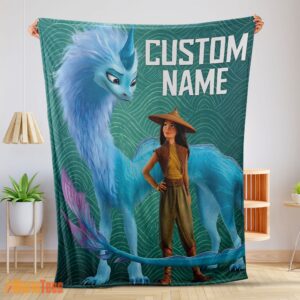 Happy Disney Cartoon Retro Raya And The Last Dragon Blanket Fleece Customized Blanket