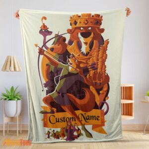 Happy Disney Cartoon Robin Hood Blanket Fleece Customized Blanket