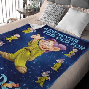 Alternative view of Happy Disney Cartoon Snow White Dopey The Seven Dwarfs Blanket