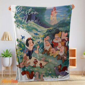 Happy Disney Cartoon Snow White With The Seven Dwarfs Customized Blanket