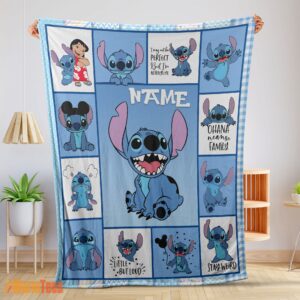 Happy Disney Cartoon Stitch With Friends Blanket – Customize Blanket