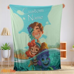 Happy Disney Cartoon Summer of Luca With Friends Blanket Fleece Customized Blanket
