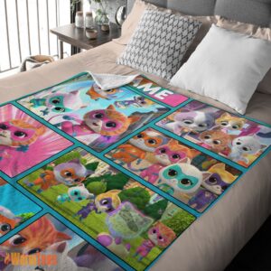 Alternative view of Happy Disney Cartoon SuperKitties With Friends Blanket Fleece Customized Blanket