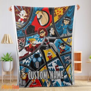 Happy Disney Cartoon The Incredibles Tapestry Blanket Fleece Customized Blanket