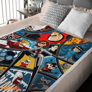 Alternative view of Happy Disney Cartoon The Incredibles Tapestry Blanket Fleece Customized Blanket