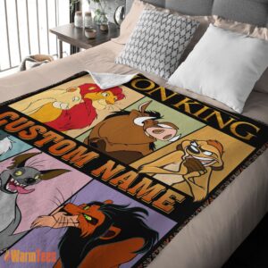 Alternative view of Happy Disney Cartoon The Lion King With All Friends Blanket Fleece Customized Blanket