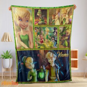 Happy Disney Cartoon Tinker Bell Cute Blanket Fleece Customized Blanket