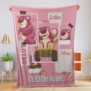 Happy Disney Cartoon Toy Story Cute Lotso Grid Photos Blanket