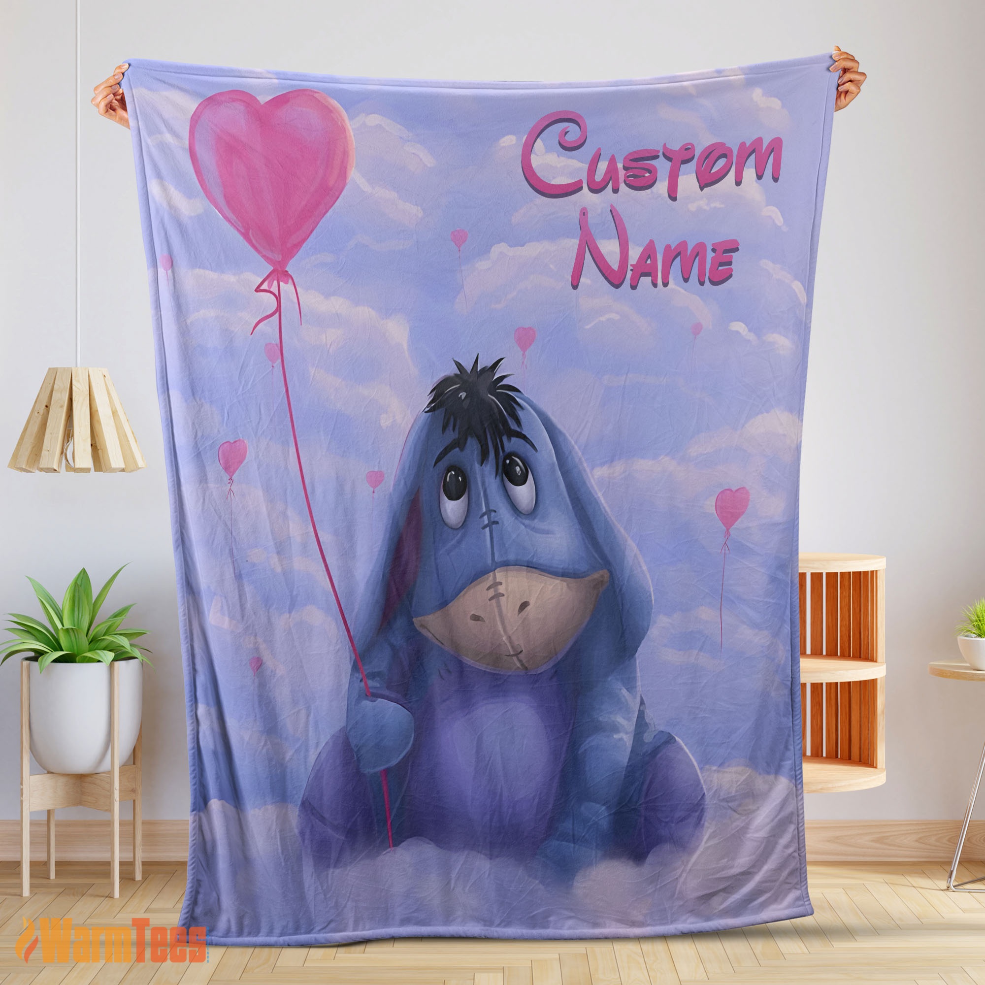Happy Disney Cartoon Winnie-the-Pooh Eeyore Cute Blanket Fleece Customized Blanket