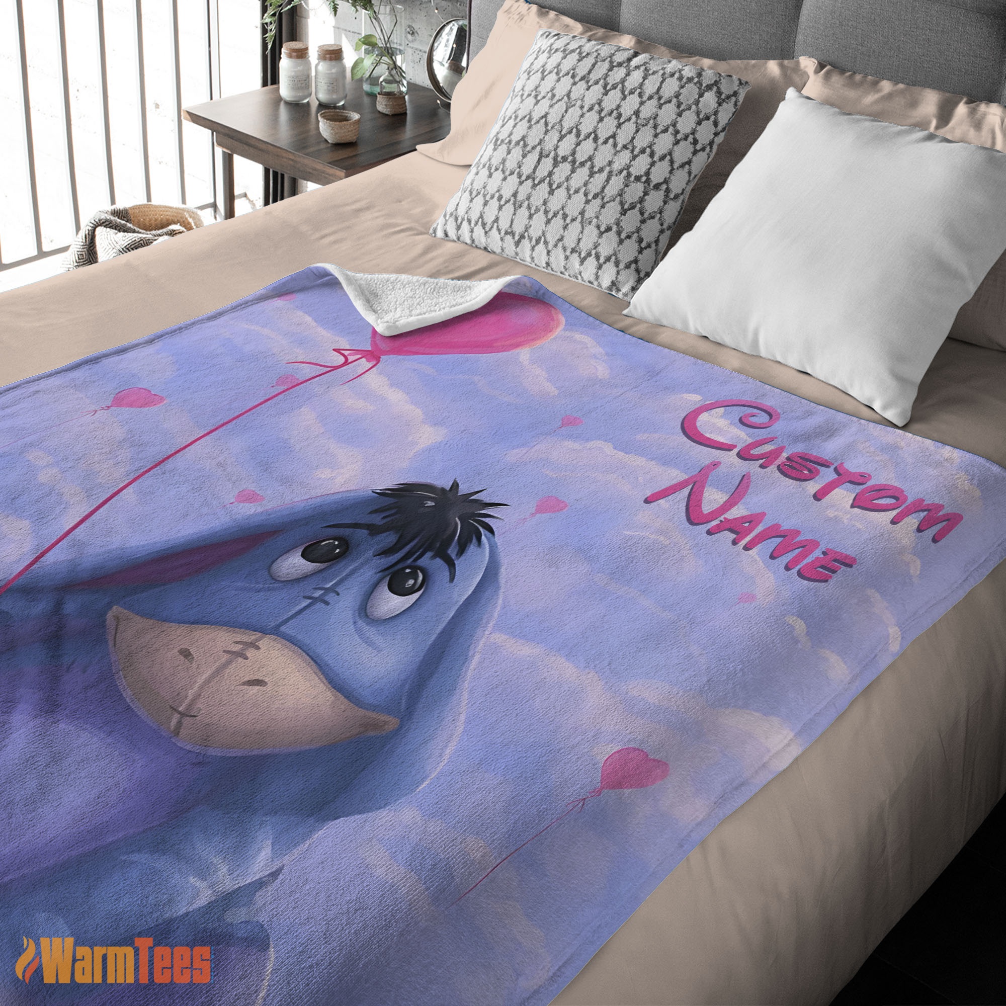 Happy Disney Cartoon Winnie-the-Pooh Eeyore Cute Blanket Fleece Customized Blanket - Image 2