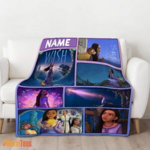 Alternative view of Happy Disney Cartoon Wish Asha Princess Blanket Fleece Customized Blanket