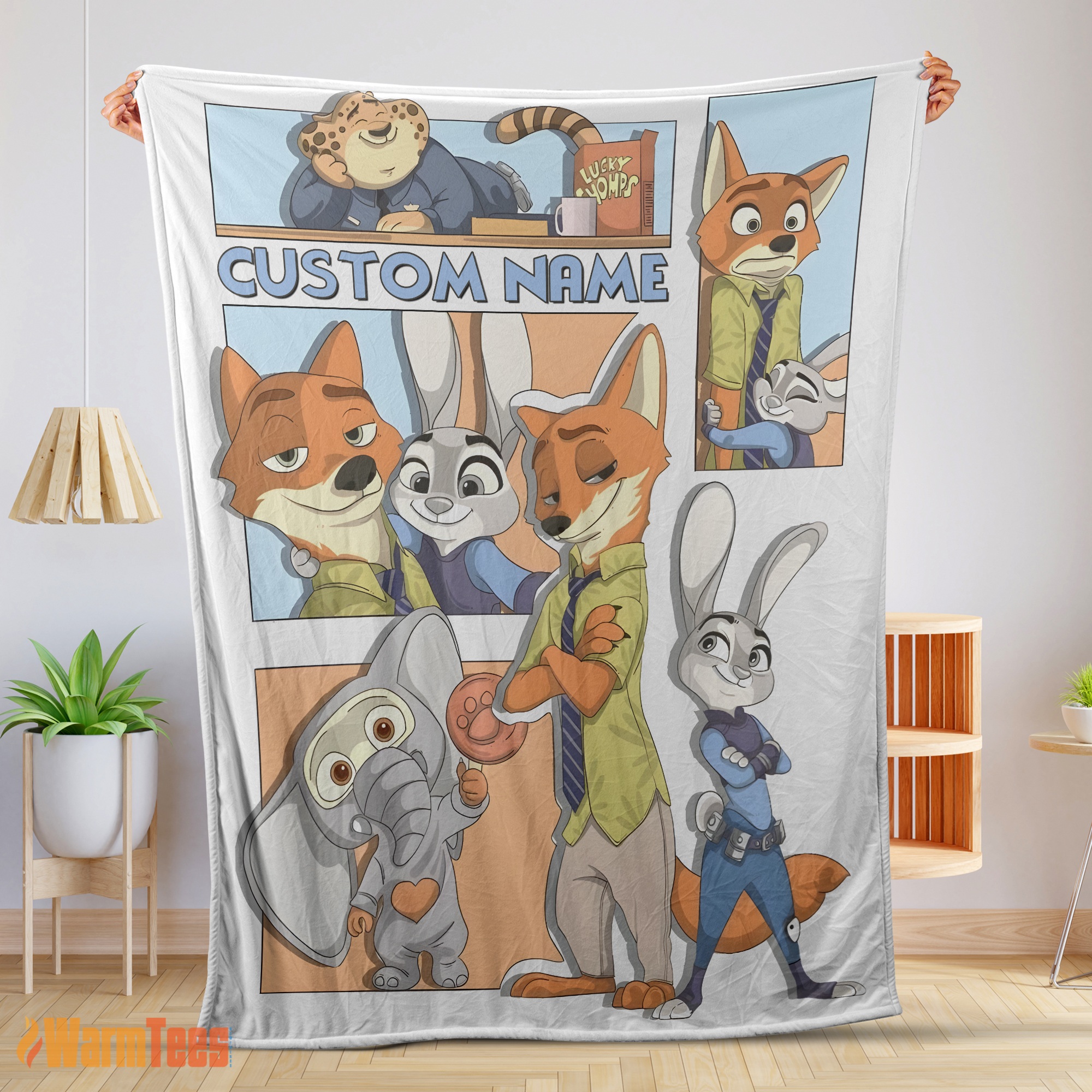 Happy Disney Cartoon Zootopia Velveteen Cute Blanket Fleece Customized Blanket