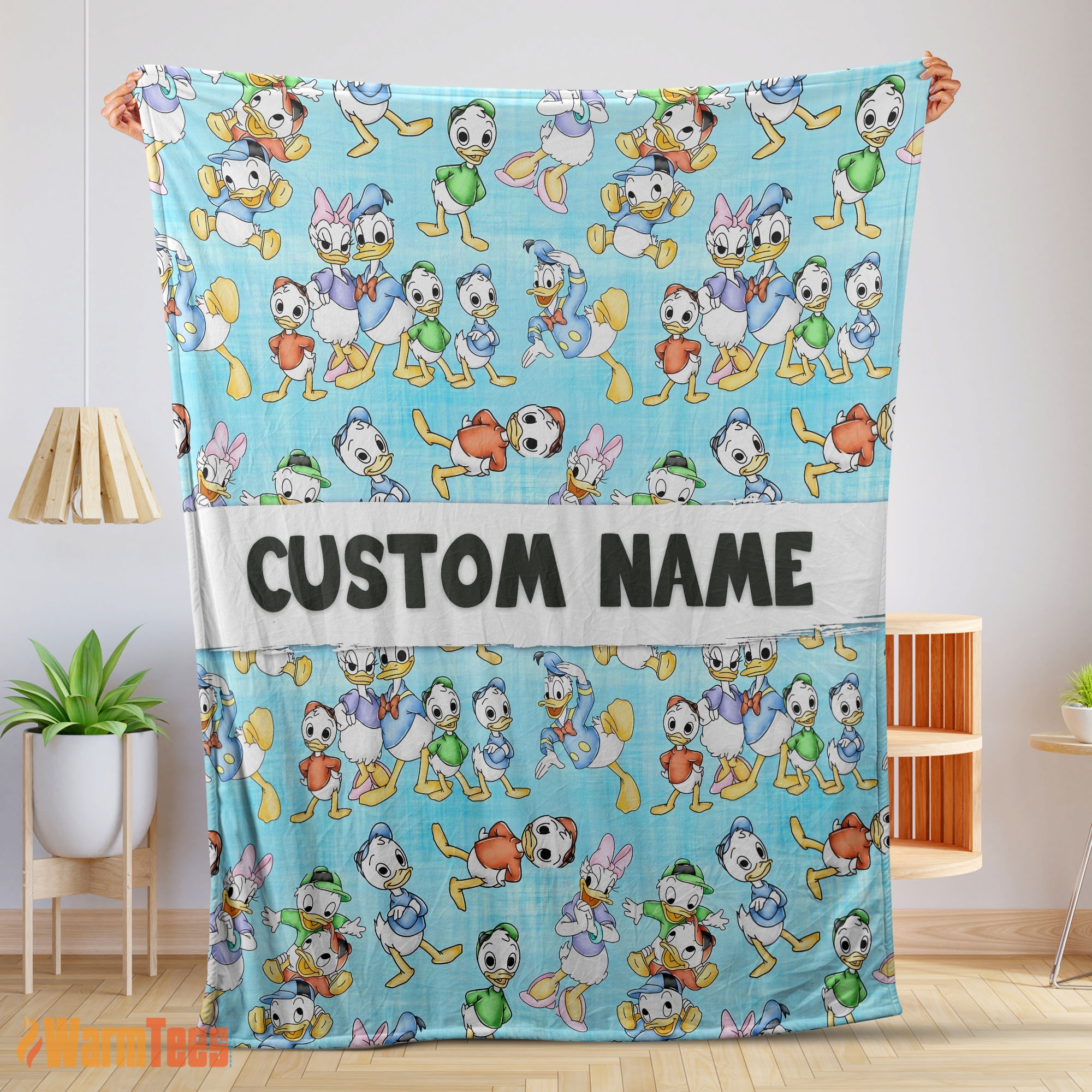Happy Disney Donald Duck Daisy Huey Dewey Louie Blanket Fleece Customized Blanket