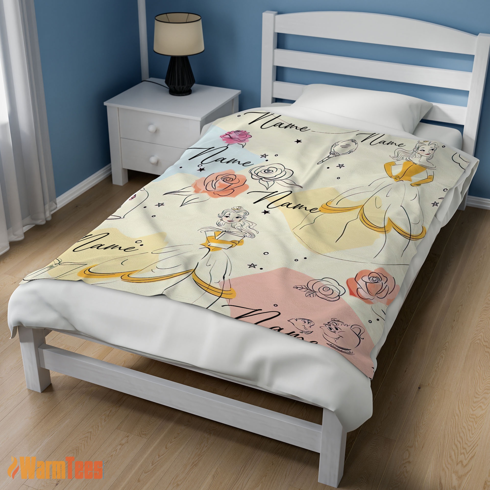 Happy Disney Elegant Princess Belle Pretty Blanket Fleece Customized Blanket - Image 3