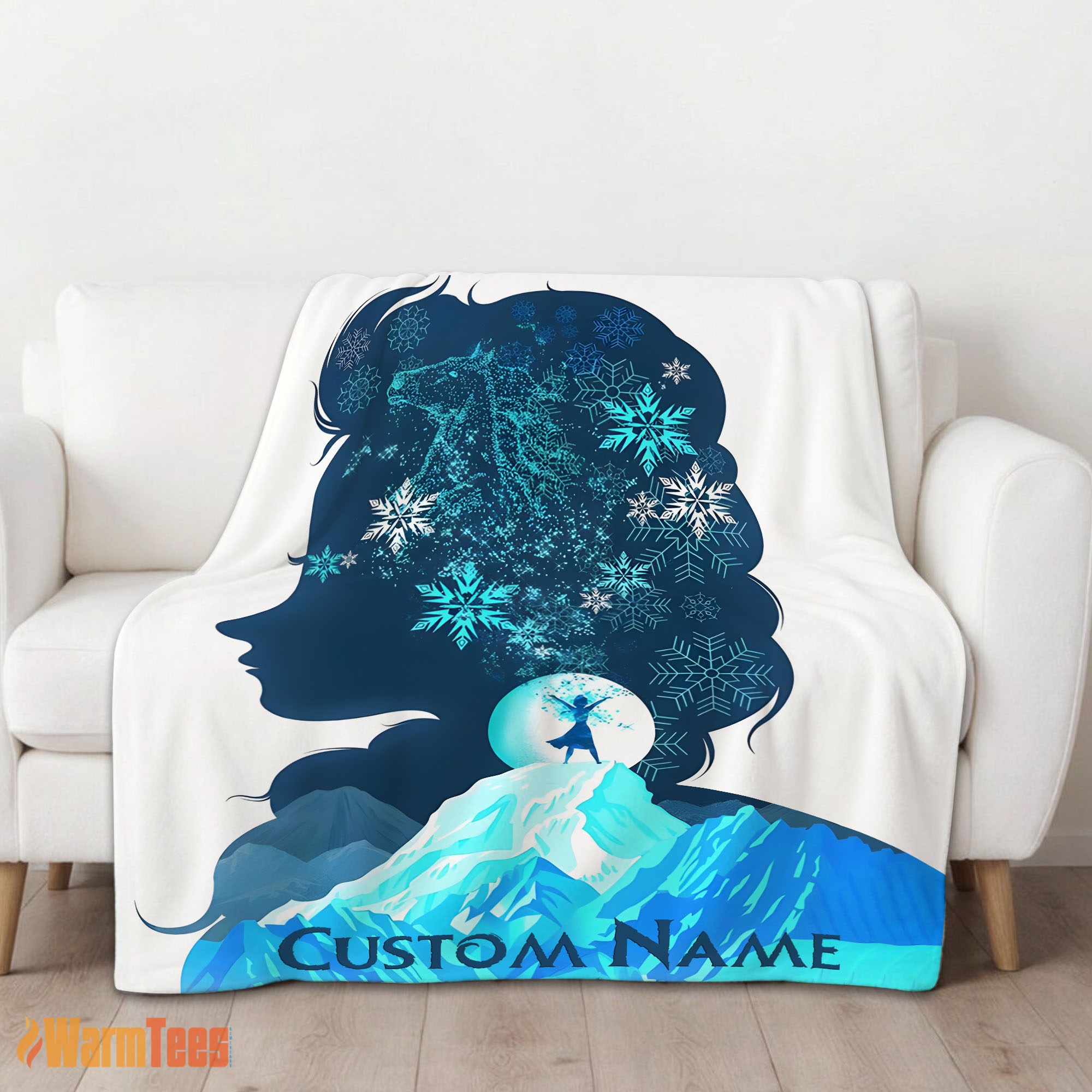Happy Disney Frozen Elsa Double-Exposure Blanket Fleece Customized Blanket - Image 2