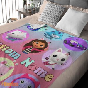 Alternative view of Happy Disney Gabby's Dollhouse Blanket Fleece Customized Blanket