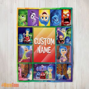 Happy Disney Inside Out Colorful Collage Blanket Fleece Customized Blanket