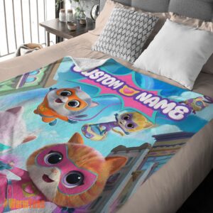 Alternative view of Happy Disney Junior SuperKitties Chibi Cute Fleece Blanket – Customize Blanket
