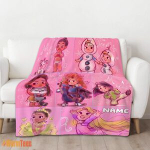 Alternative view of Happy Disney Kids Princess Sketches Blanket Fleece Customized Blanket