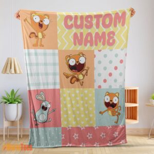 Happy Disney Kiff Chatterley & Barry Buns Pattern Blanket Fleece Customized Blanket