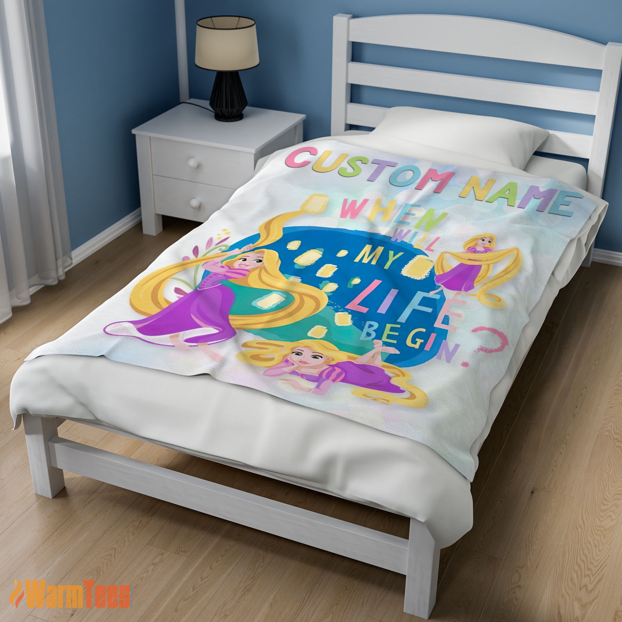 Happy Disney Long Hair Princess Rapunzel Princess Blanket Fleece Customized Blanket - Image 3