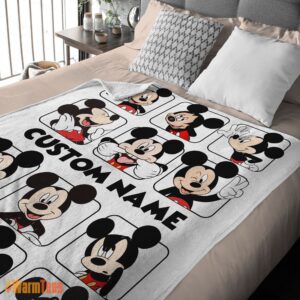 Alternative view of Happy Disney Mickey And Friends Mickey Mouse Moods Blanket – Customize Blanket