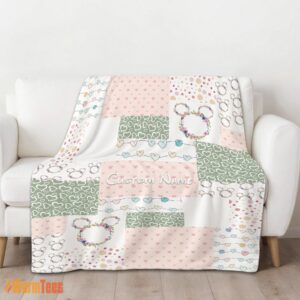 Alternative view of Happy Disney Mickey Logo Heart Texture Blanket Fleece Customized Blanket