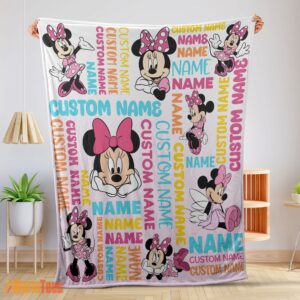 Happy Disney Minnie Mouse Blanket Fleece Customized Blanket