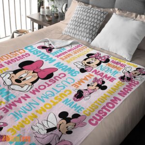 Alternative view of Happy Disney Minnie Mouse Blanket Fleece Customized Blanket