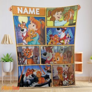 Happy Disney Oliver & Company Jenny Foxworth Oliver Dodger With Friends Blanket Fleece Customized Blanket