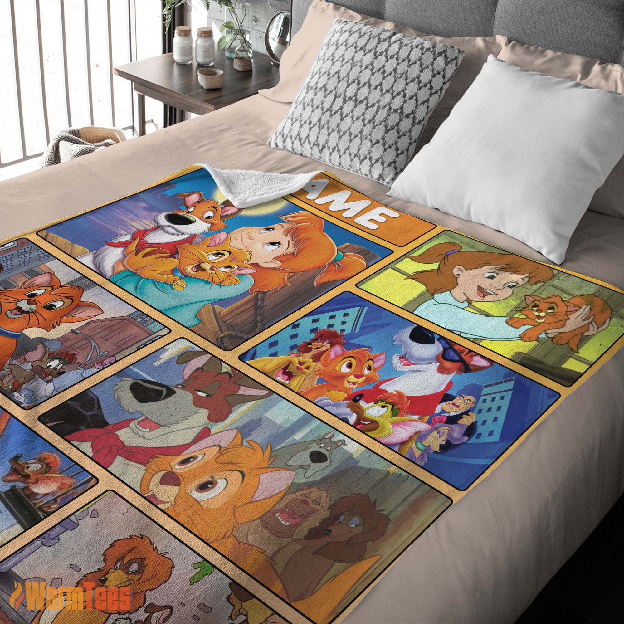 Happy Disney Oliver & Company Jenny Foxworth Oliver Dodger With Friends Blanket Fleece Customized Blanket - Image 2
